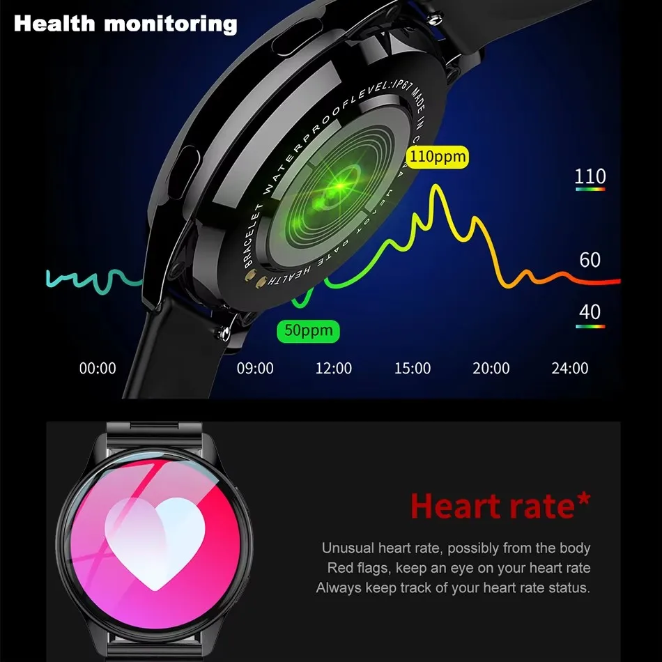 Neue Frauen Smart Uhr Männer Neue Zifferblatt Anruf Digitale Uhr IP68 Wasserdicht Lokale Musik Sound Record Smartwatch Frauen Für Android IOS