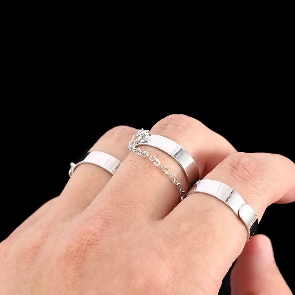 Creative Punk Rotate Multi-layer Four Fingers Thumb Ring Finger Ring Party Jewelry Fashion Accessories Opening Ring
