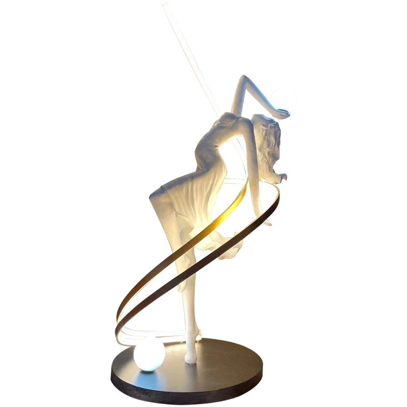 

Art Floor Lamp Personality Sculpture Villa Hotel Lobby Dance Muse Vertical Floor Lamp