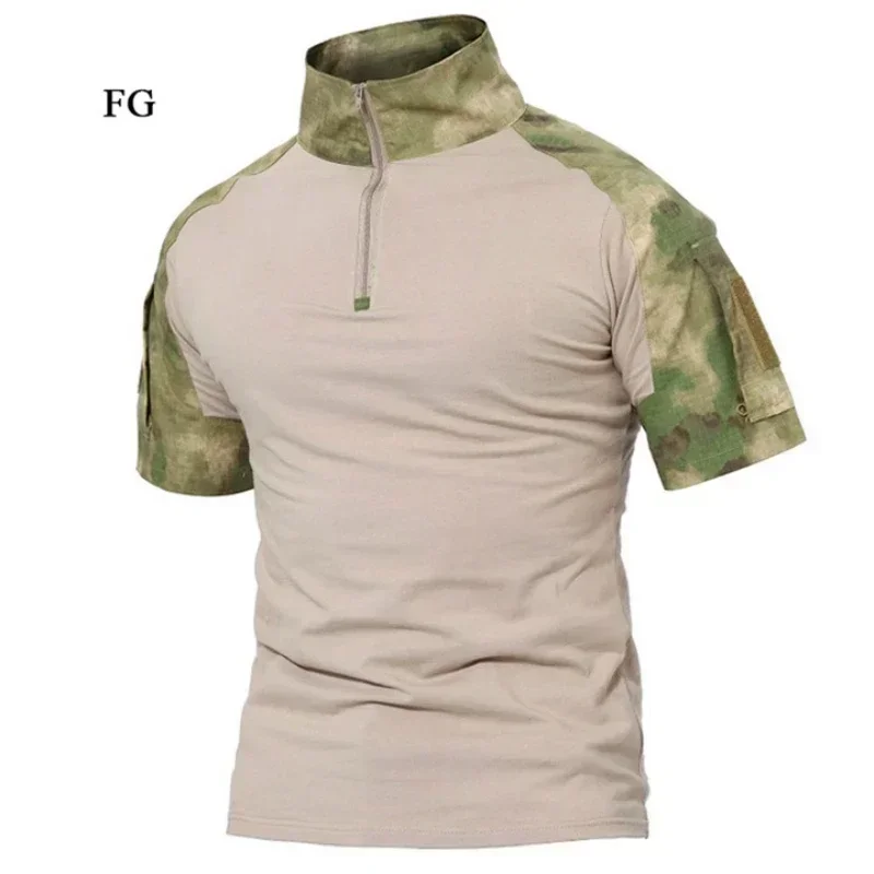 Tactical T-Shirts Men Sport Outdoor Tee Quick Dry Short Sleeve Shirt Hiking Hunting Combat Men Clothing Breathable