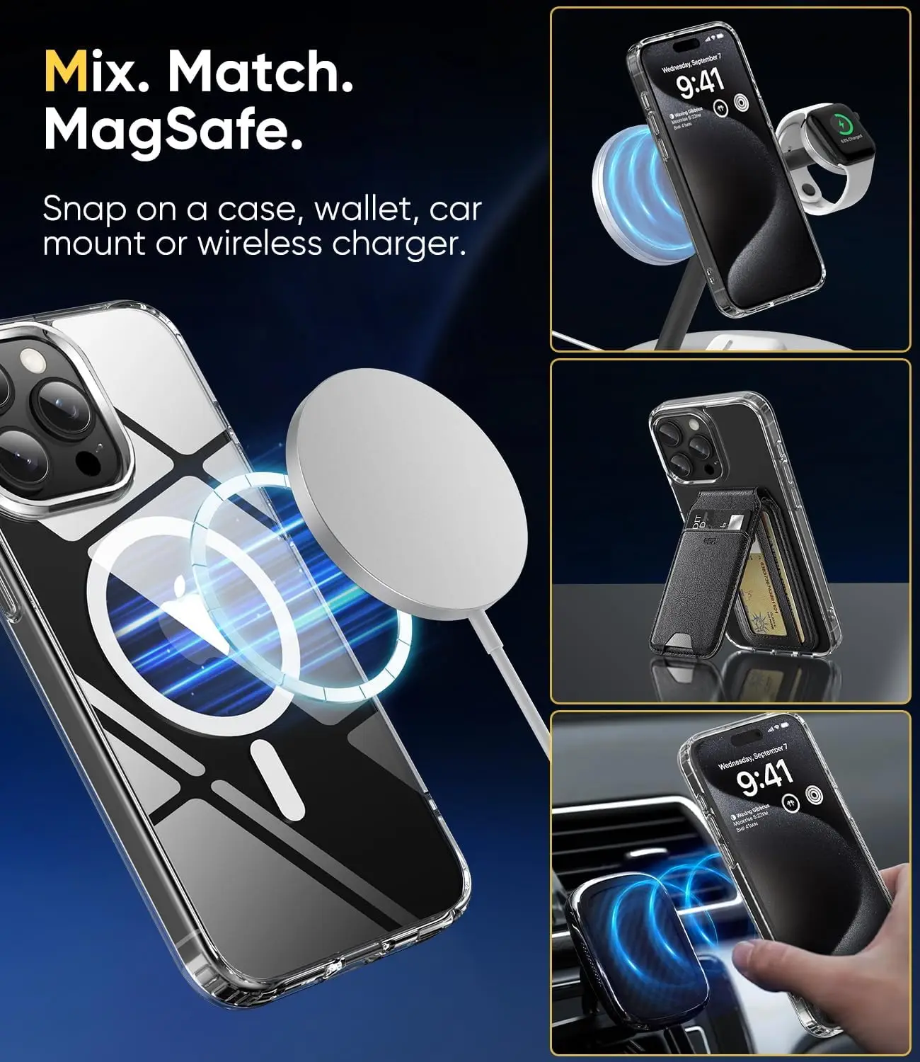Non-Yellowing Phone Cover Case For Magsafe Mag Safe iPhone 15 Pro Max 14 Plus 13 12 11 X XR SE 2022 2020 15Pro 14Pro Accessories
