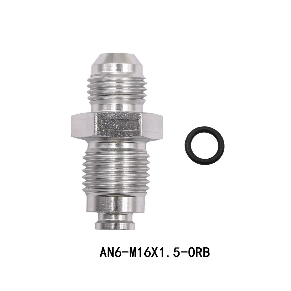 2Pcs 6AN Power Steering Fitting Adapter Kit M16x1.5 M18x1.5 O Ring To AN6 Hose For Car Truck Engine Upgrade Silver Black