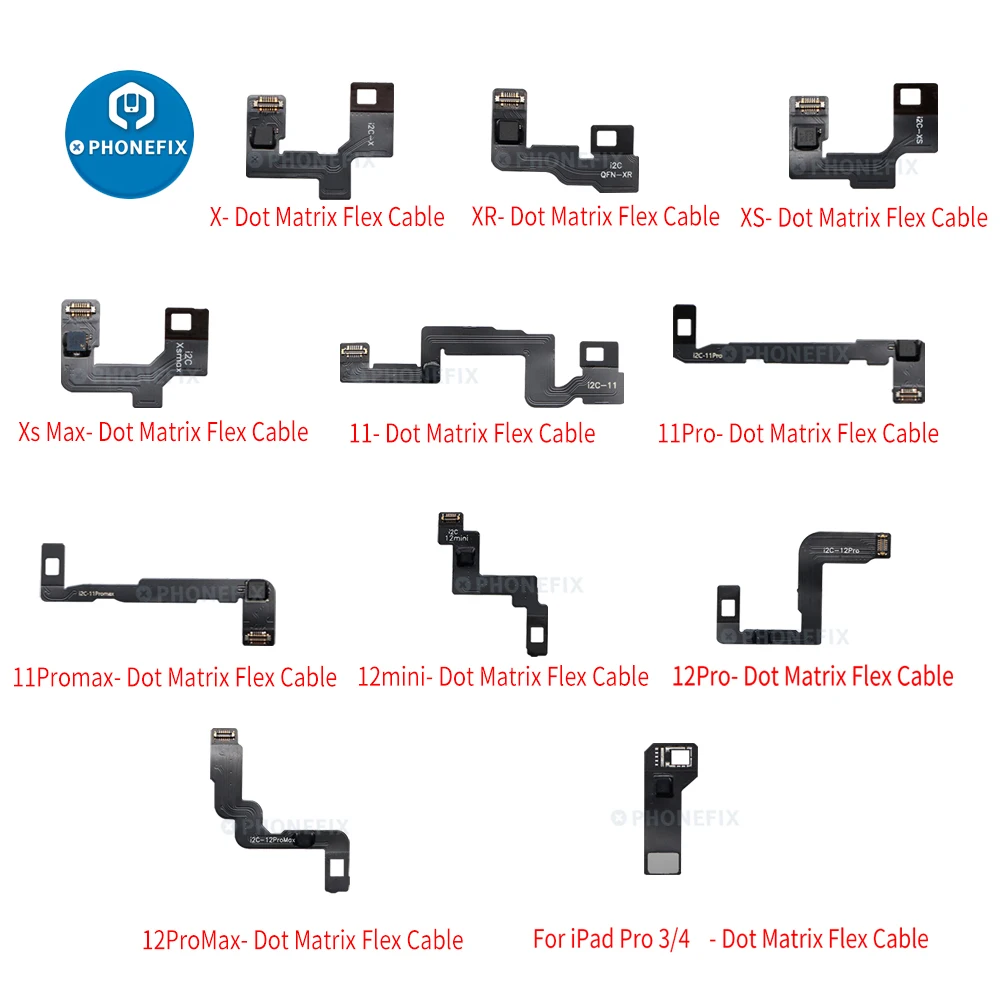 I2c dot matrix cabo flexível para iphone x/xr/xs/11/11pro/12 pro max/12 mini dot projetor treliça reparação fix face id não trabalho