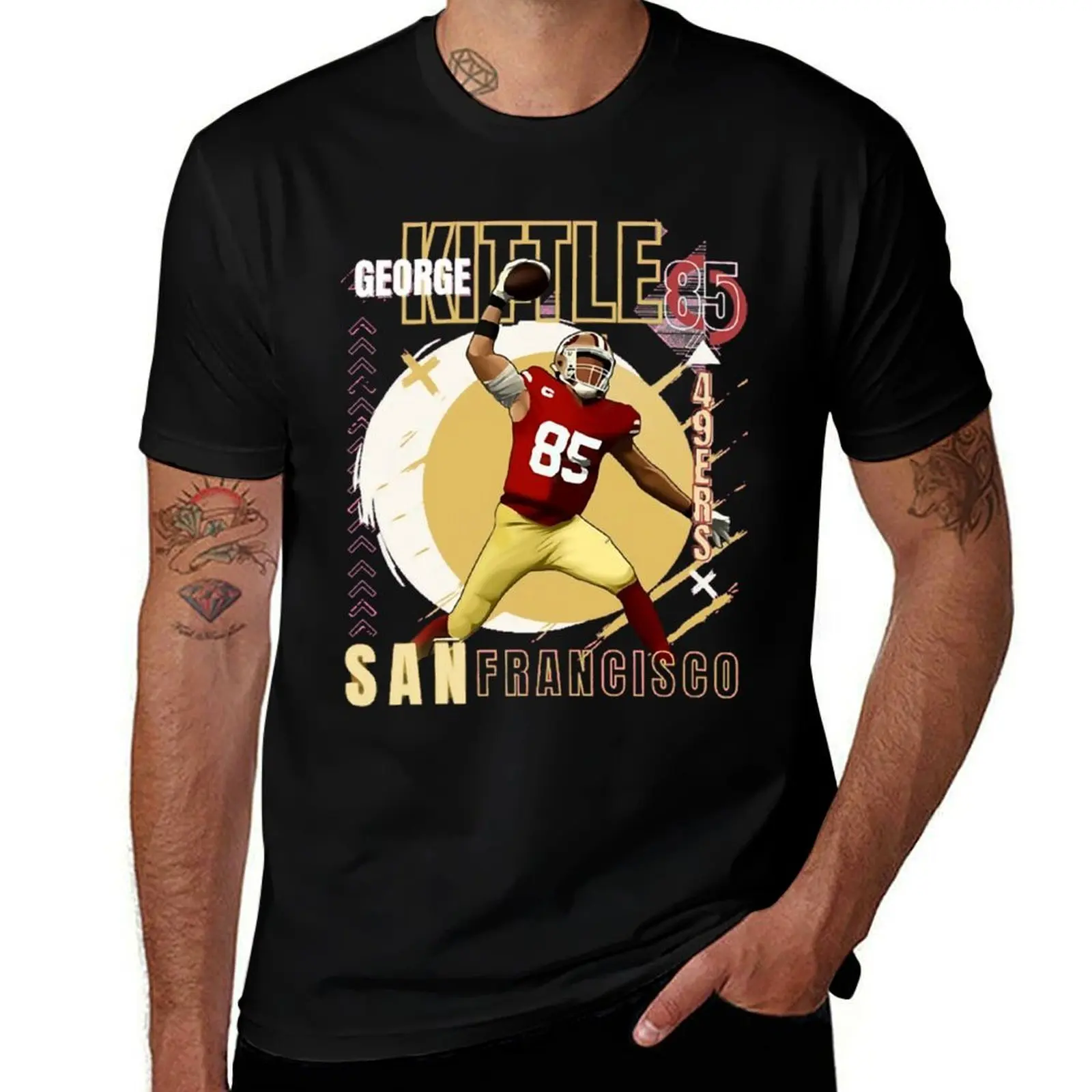 

George Krieger sport Kittle the heart of 49ers poster T-Shirt man t shirts for men casual T-Shirt