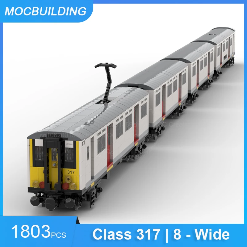 MOC ビルディングブロック クラス 317 オーバーグラウンド リバリー 8 - ワイドトランスポーテーション トレインモデル DIY 組み立てブロック コレクション おもちゃ ギフト