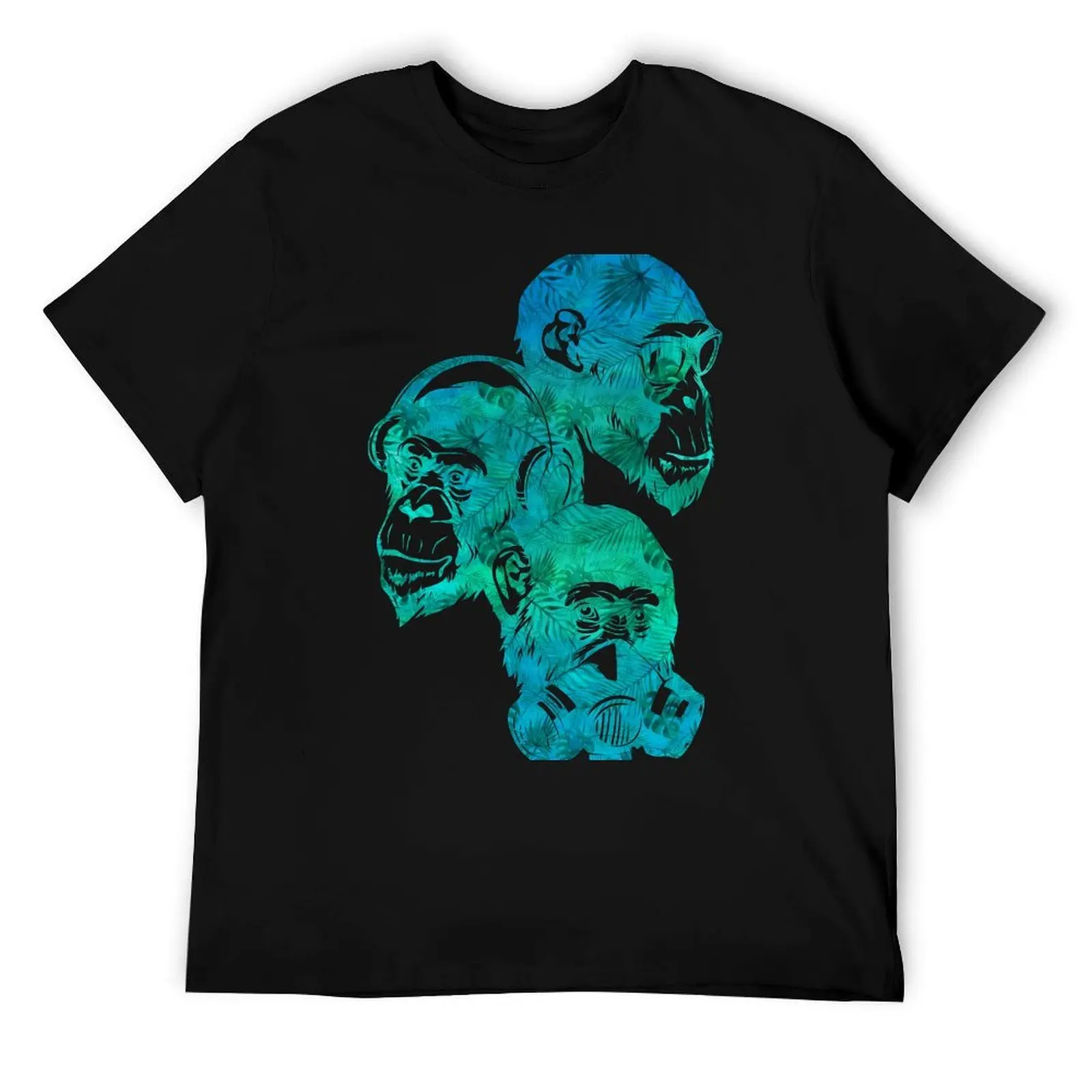 

Three Monkey (Troical Blue) T-Shirt g man t shirts for men t shirts for man cotton funny T-Shirt