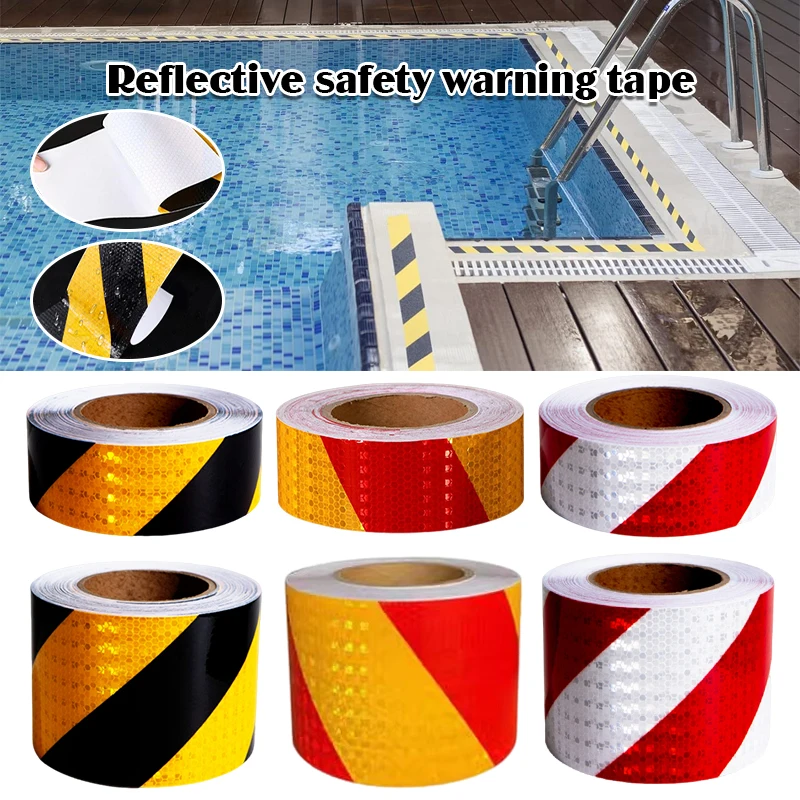 

10cmx25m Twill Car Warning Strips Reflectors Stickers White Red Reflect Protective Decal Reflective Safety Marking Bicycle Tapes