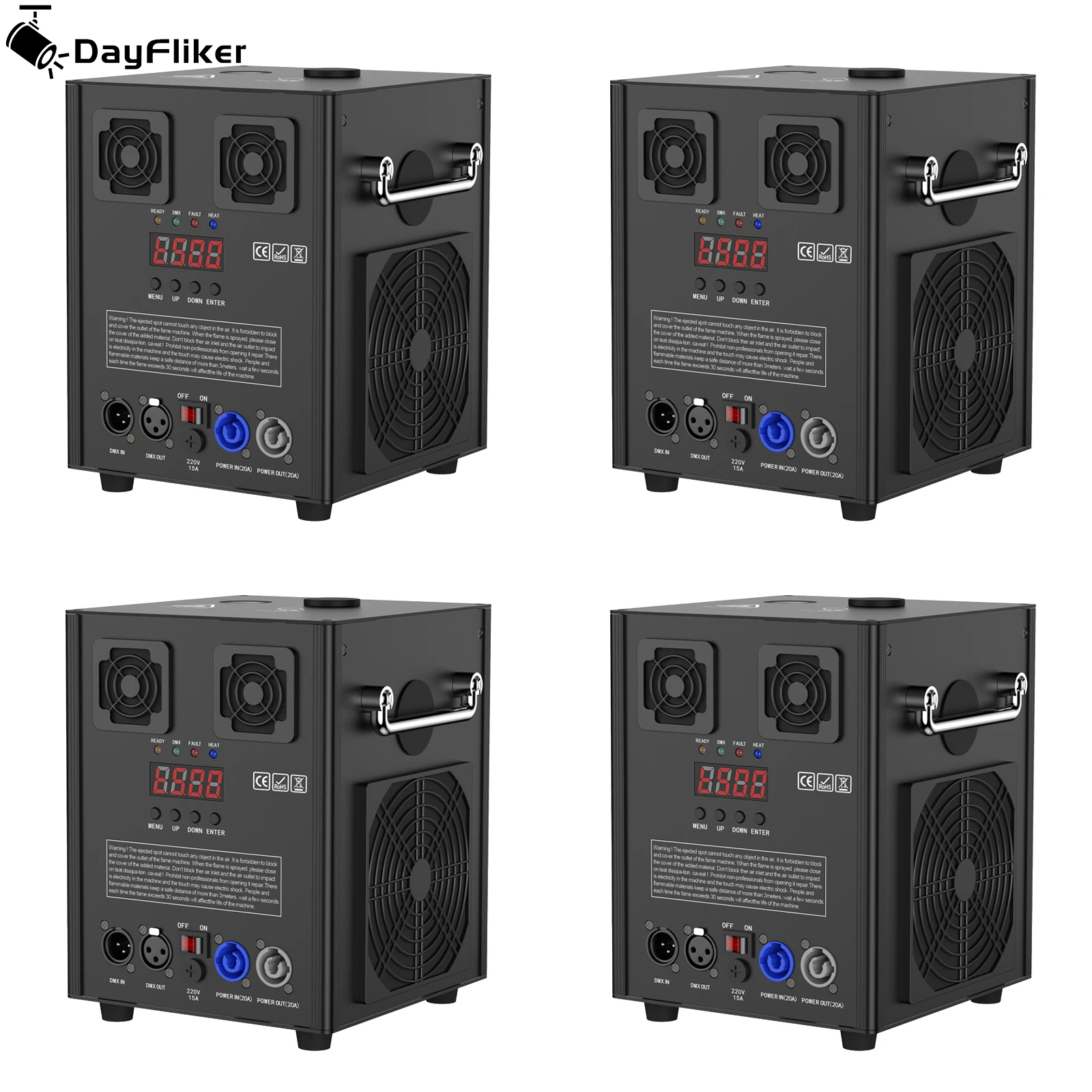 

DayFlicker 4Pcs 750W Electronic Flower Spraying Machine Stage Equipment With Wireless Remote Control DMX512 for Wedding Musical