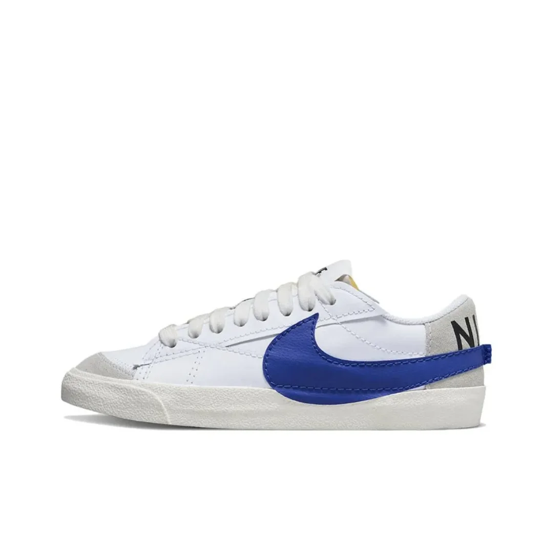 Nike Blazer 77 Jumbo Comfortable Simple Low Top Board Shoes Men's and Women's Casual Shoes White and Blue Colorway