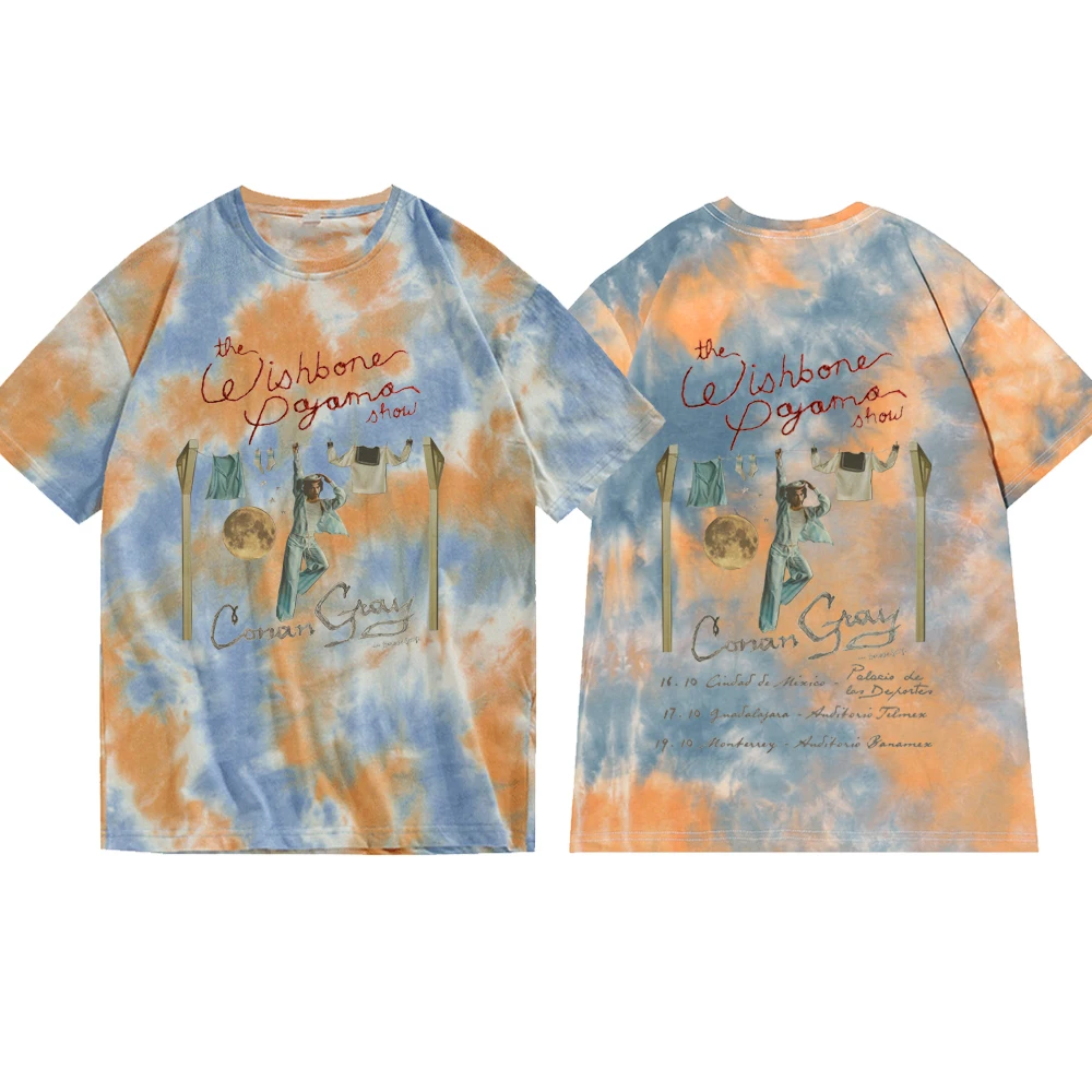 Conan Gray Announces The Wishbone Pajama Show Tour Tie Dye Shirt Man Woman Crewneck Short Sleeve T-shirt Fan Gift