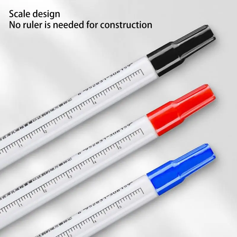 Stylos marqueurs à double pointe et à longue tête, pour le calcul, la décoration, multi-usages, pour trous profonds, rouge/noir/bleu