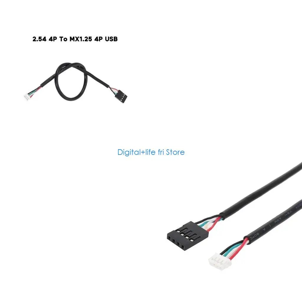 E06D NEW DuPont 2.54-4P to MX1.25-4P USB Data Cable 2464-26A Sheathed Cable Touch Screen Cable 30cm 50cm