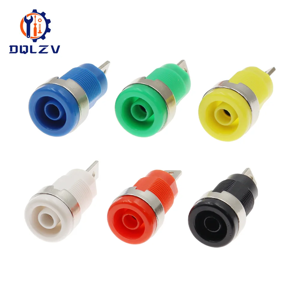 Insulated Safety 32A 4MM Banana Terminal 6 Colors Female Jack Panel Mount Socket Binding Post Wire Connector