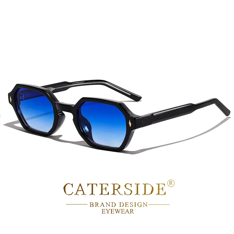 CATERDIDE Punk Polygonale Herren-Sonnenbrille, personalisiertes Design, quadratischer Rahmen, Sonnenbrille für Damen, Partys, Reisen, Urlaub, Brille – Detail 17