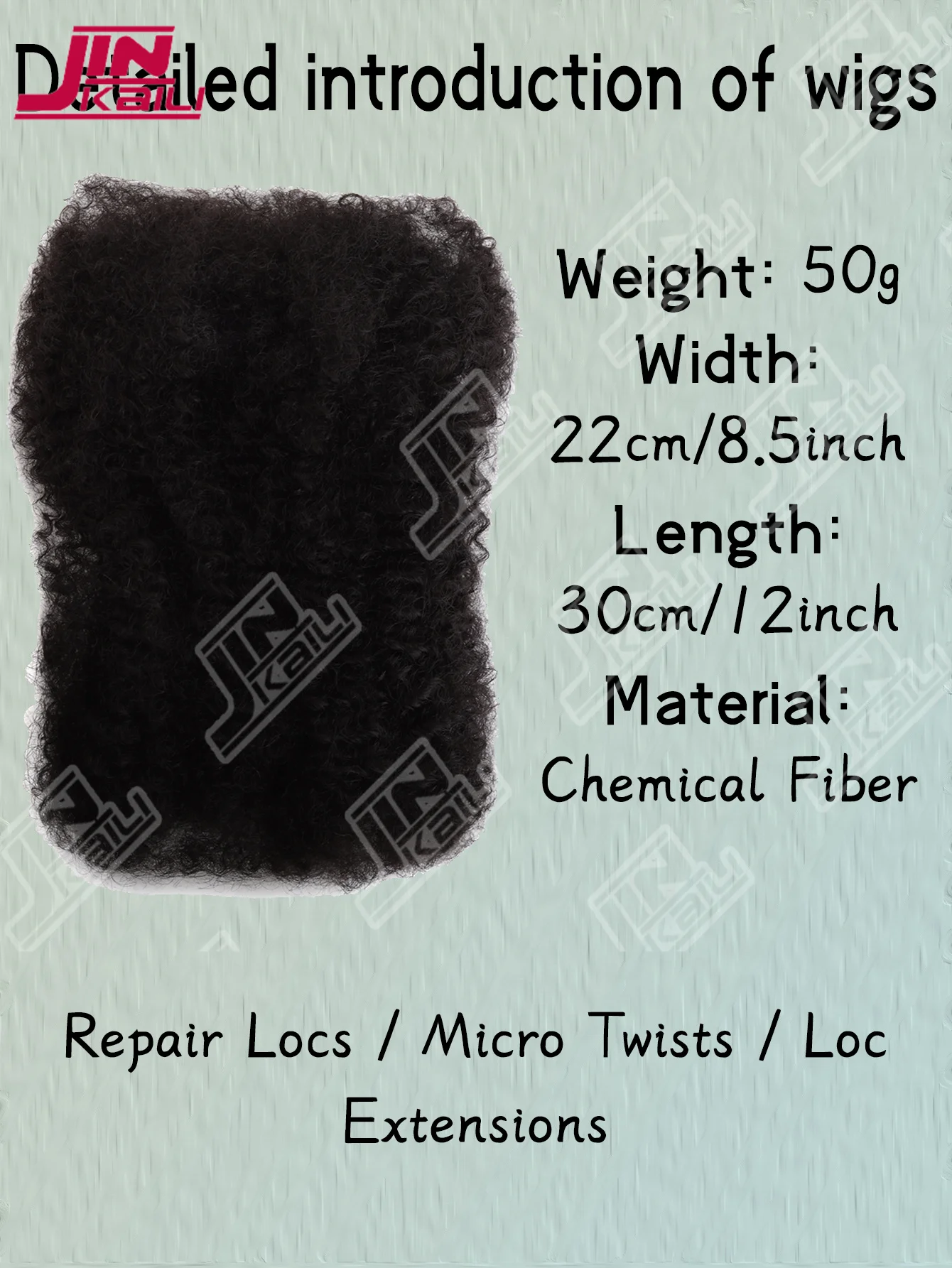 JKL Bulk synthetic Hair for Dreadlock Extensions Loc Repair Braiding Twist Tight Afro Kinky synthetic Hair for Loc