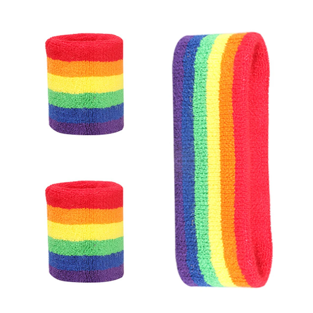 

Sweatband Set Sports Headband Wristband Elastic Bands Fitness Equipment Sweat Absorbent Kit For Golf Tennis Basketball Yoga