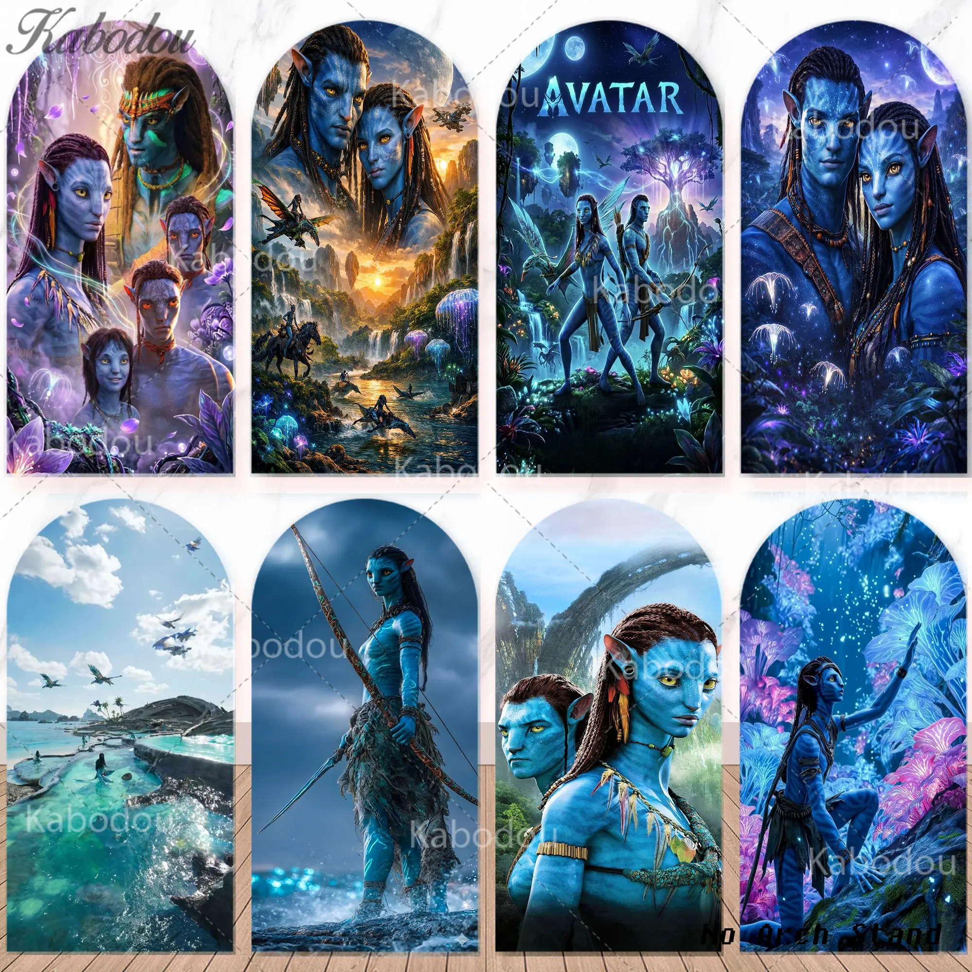 Nouvelle toile de fond sur le thème du film Avatar pour garçons, décoration d'anniversaire pour enfants, bannière de fête en extérieur, accessoires de photographie pour baby shower