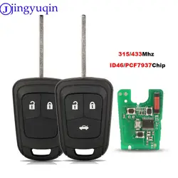 jingyuqin 2/3 Buttons Remote Car Key For Chevrolet Camaro Sonic Cruze Malibu Volt Spark Equinox 315/433Mhz ID46/PCF7937 Chip