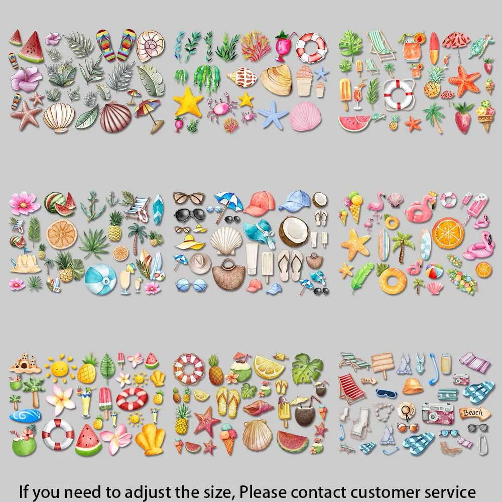 Watercolor Summer Fruit Clipart Summer Fashion Items Iron-on Transfers for Clothing Colorful Creations DIY Decoration