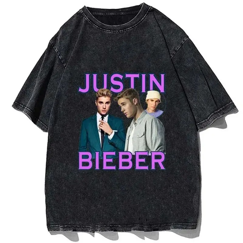 Hip Hop Rapper Justin Bieber T-shirt Fashion Cotton Oversize Shirt Summer Men Women Casual Short Sleeve Tees Tops Streetswear