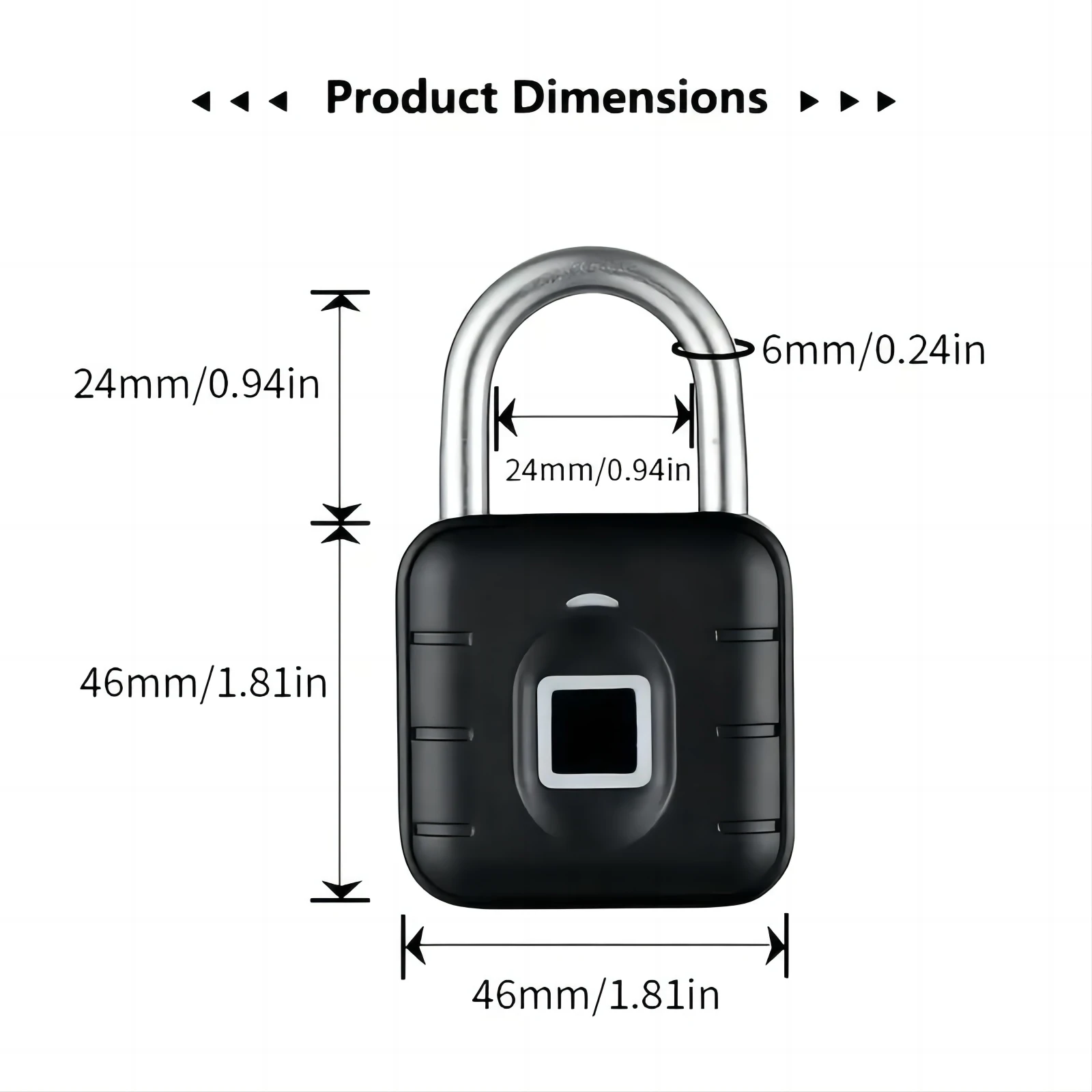 Fingerprint Smart Padlock Lock, Biometric Metal Keyless Thumbprint Lock, Waterproof