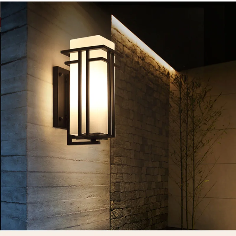 

Modern Retro Glass Wall Lamp Led Outdoor Waterproof Chinese Corridor Aisle Courtyard Lamp Balcony Garden Bar Club Light ﻿