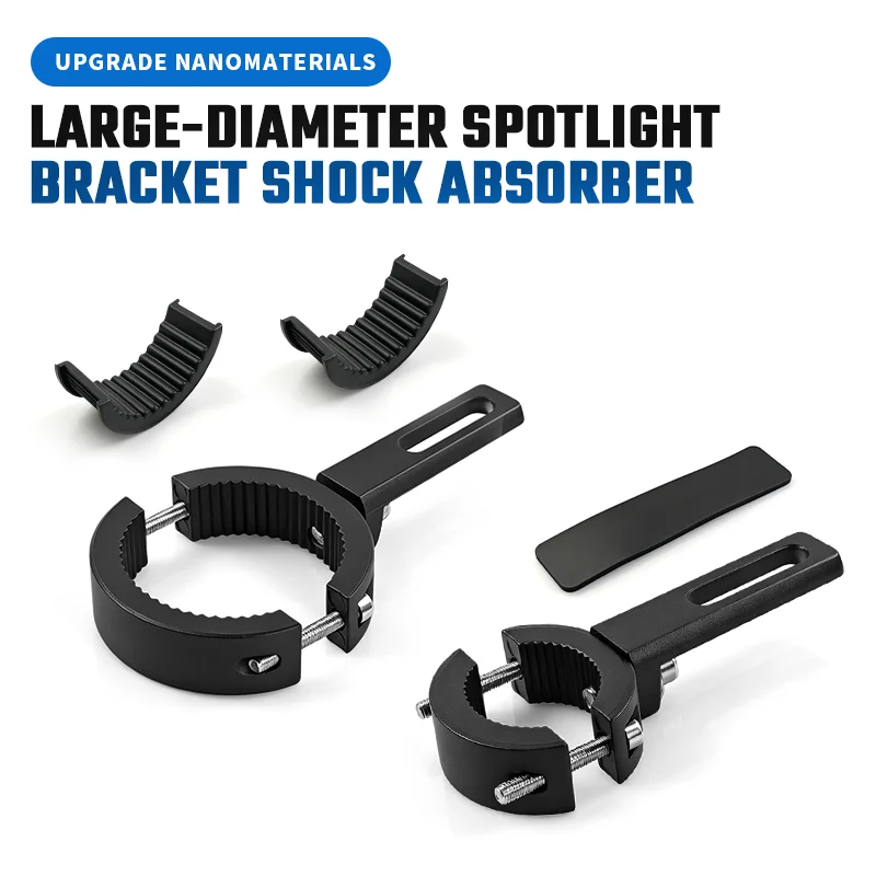 Motorcycle LED Spotlight Bracket Bumper Shock Absorption Modification Aluminum Alloy Extension Bracket External Light Clamp