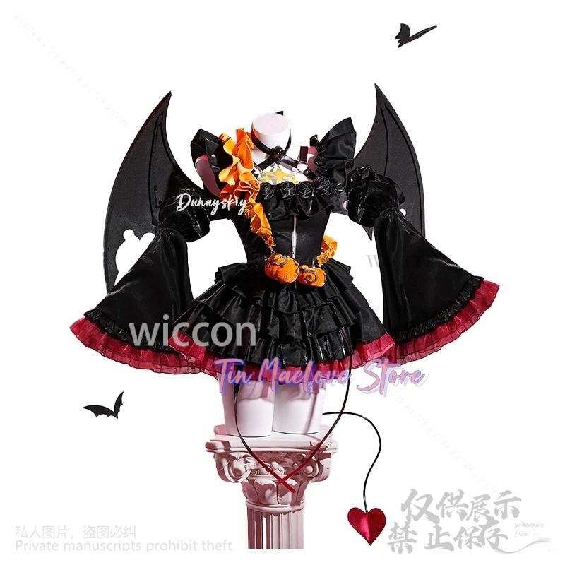 

Аниме игровой проект Sekai косплей Teto Vtuber костюм платье Лолита темный маленький дьявол крыло красные парики для Хэллоуина реквизит Disfraces