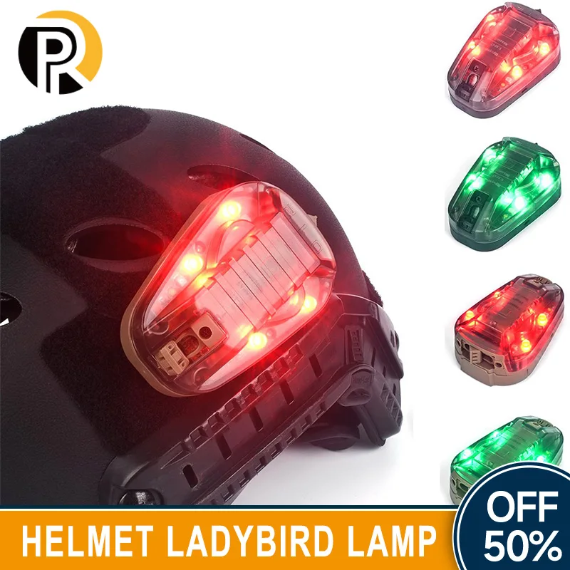 WADSN Tactical Ladybird Lamp FAST Helmet Light Outdoor Rescue Signal Survival LED Strobe Head Lamp Hunting Security Lighting