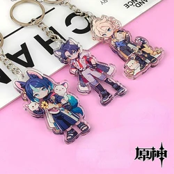 Anime Game Impact Neuvillette Furina Wriothesley Close-up of the Whole Body Figure Acrylic Keychain Accessories Jewelry Gifts