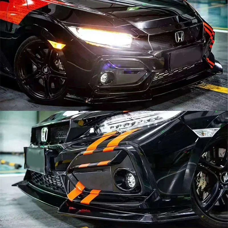 Front Bumper Air Inlet Grille For Civic 10th FK7 FK8 TYPE-R Racing FC JS N1 Style Carbon Grille Lamp eyebrow Trim Accessories