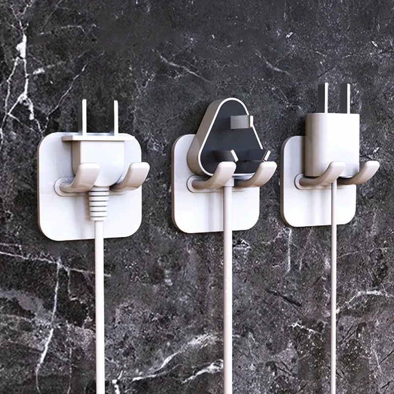 Organizer Pencil Cases 1/5PCS Hook Organizers Flush-free Hooks Plug Socket Storage Home and Power Rack Bathroom Decoration Items