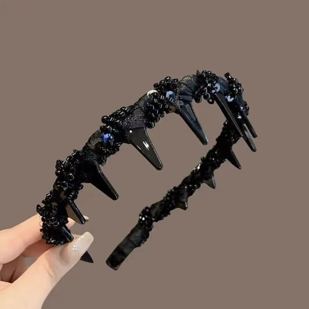 Opaska do włosów z falą i ząbkami, w koreańskim stylu, puszysta, do mycia twarzy, elastyczna, antypoślizgowa, do makijażu.