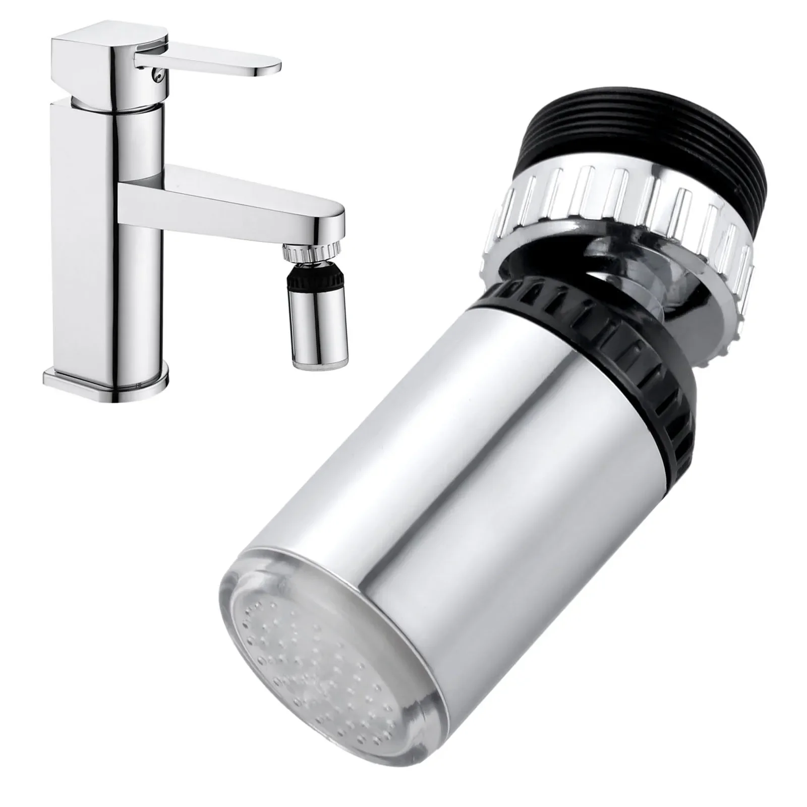 ABS LED Water Faucet Light Colorful Changing Glow Shower Head Kitchen Tap Faucet Light Temperature Sensor for Kitchen Bathroom