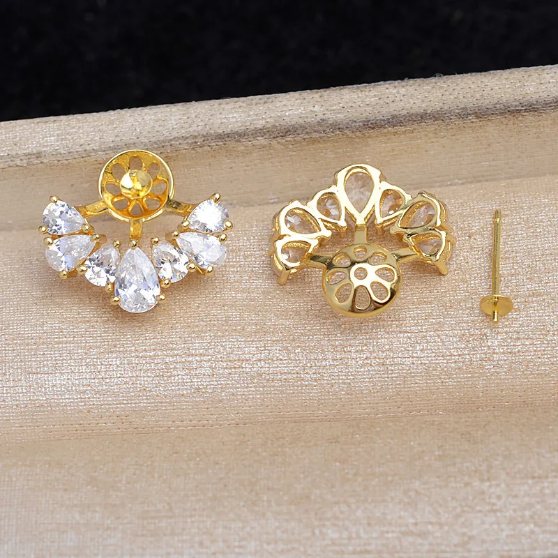 

Серьги из стерлингового серебра 925 пробы, базовые крепления, крепления для ювелирных изделий, фурнитура, аксессуары для жемчуга 8-10 мм, 3 пары/лот