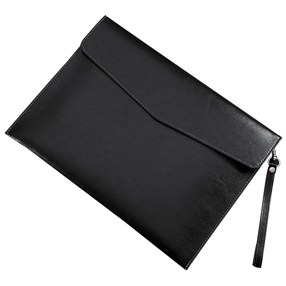 A4 Document File Organizer PU Folder Waterproof Stylish Portable Business Office Use Document Pouch PU Folder