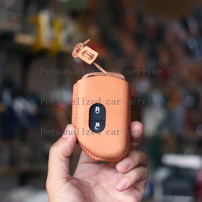

For JEEP Wrangler JL Sahara Robin Hood Leather Key Bag Handmade Vegetable Tanned Key Leather Case