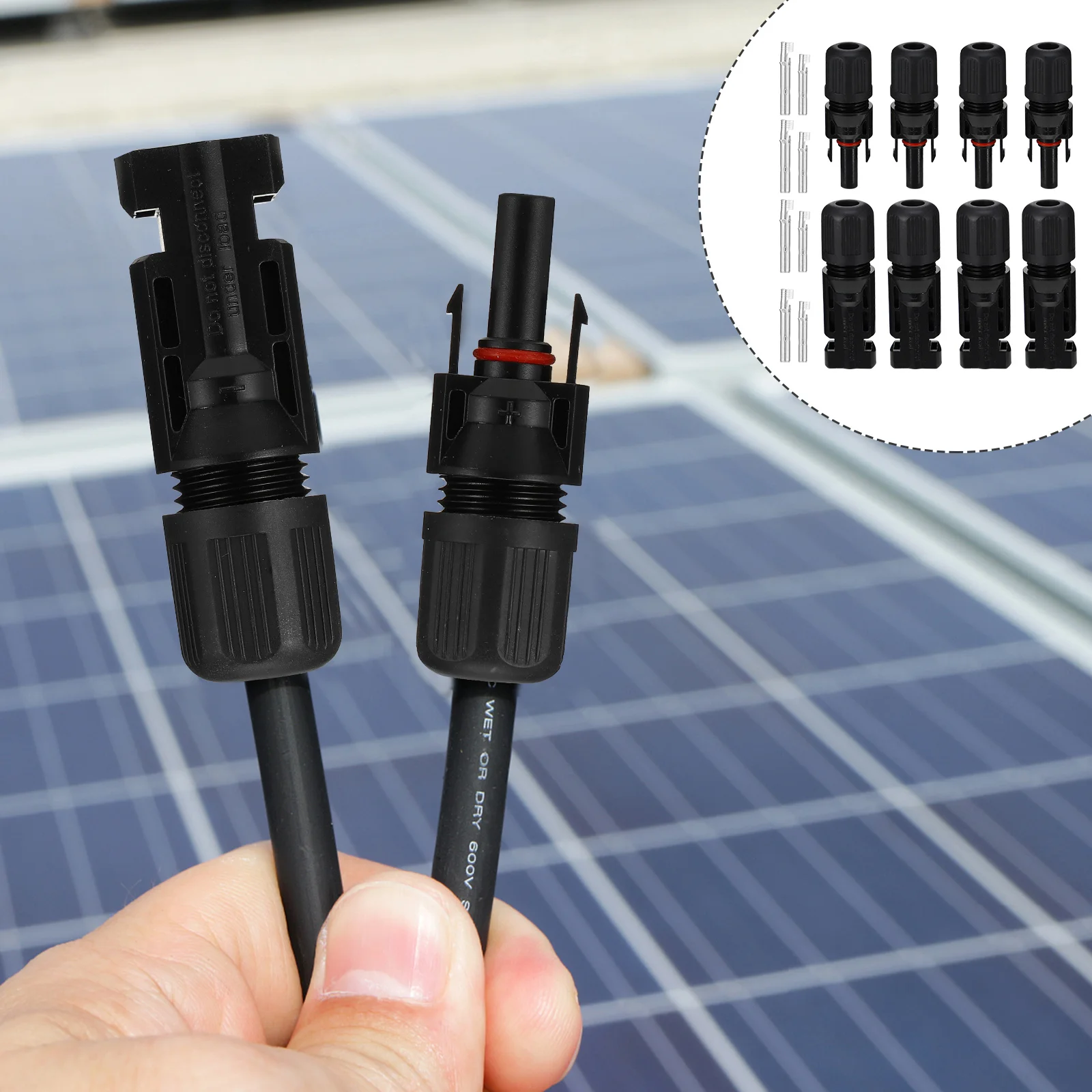

8Pcs Solar Connector Photovoltaic Cable Adapter Waterproof Quick Connectors Reliable Solar Panel Wire Connectors