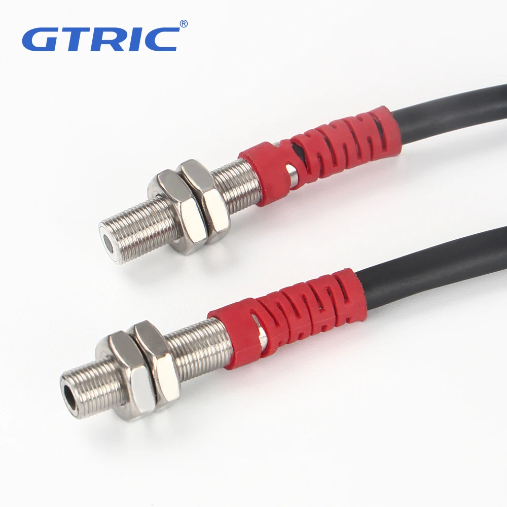 GTRIC Miniature Laser Photoelectric Switch Through-beam M06 08 NPN PNP 12-24V DC Visible Spot 2mm Small Optical Sensor