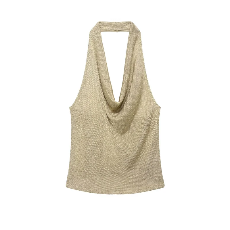 

Summer Women's Hanging Neck Collar Tops 2026 New Fashionable Sleeveless Sexy Top Elegant Women's Clothing