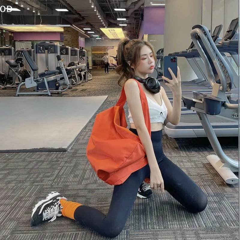 Large Capacity Waterproof Canvas Gym Tote Bag With Wide Shoulder Strap Shoulder Bags Perfect For Fitness Yoga Travel Daily Use