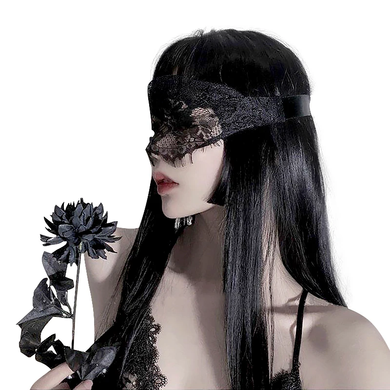Bandeaux pour les yeux en dentelle sexy pour femmes, masque pour les yeux, patch découpé noir, bandeaux creux, vêtements de cosplay de jeu pour femmes, style décliné également