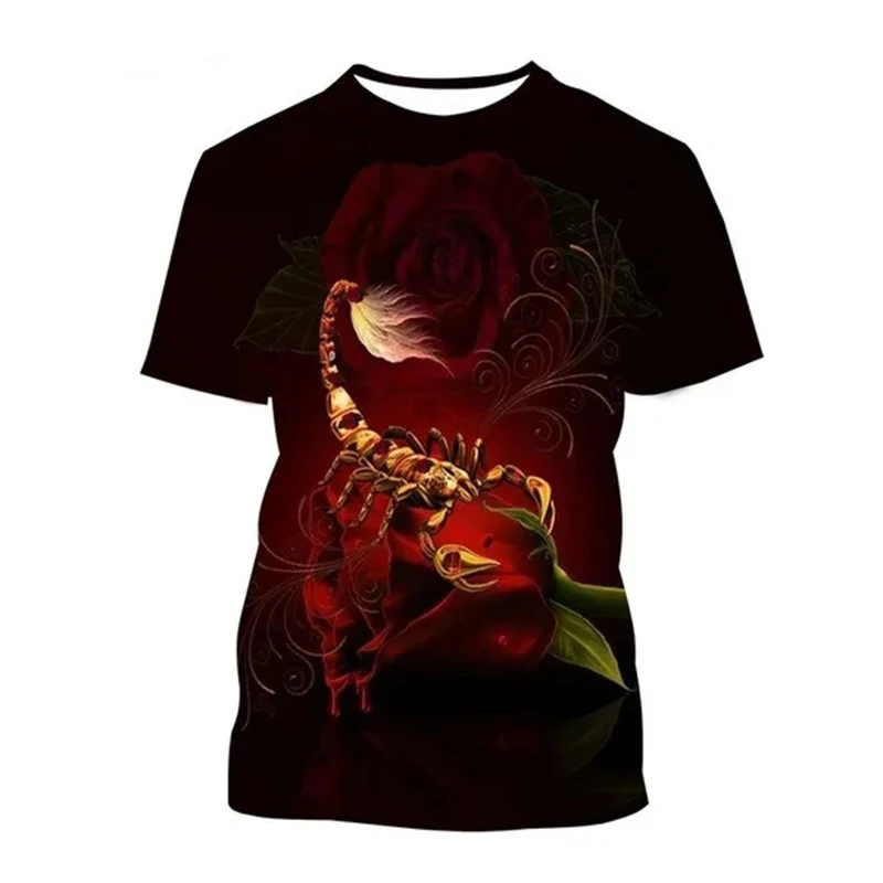 New Summer Scorpion Design 3d Print T-Shirt Men Women Animal O-Neck Short Sleeve Oversized Harajuku Tees Tops Kid Man Clothing