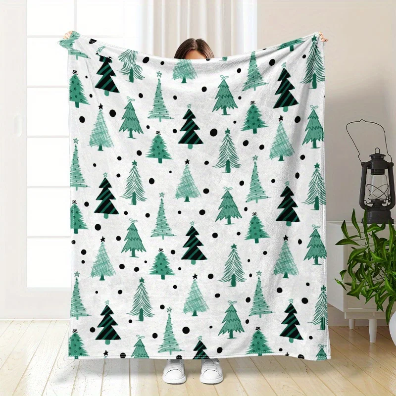 

1 шт. одеяло/парфюмер с рисунком рождественской елки, полиэфирная ткань, которую можно стирать в машине, подходит для украшения спальни и гостиной