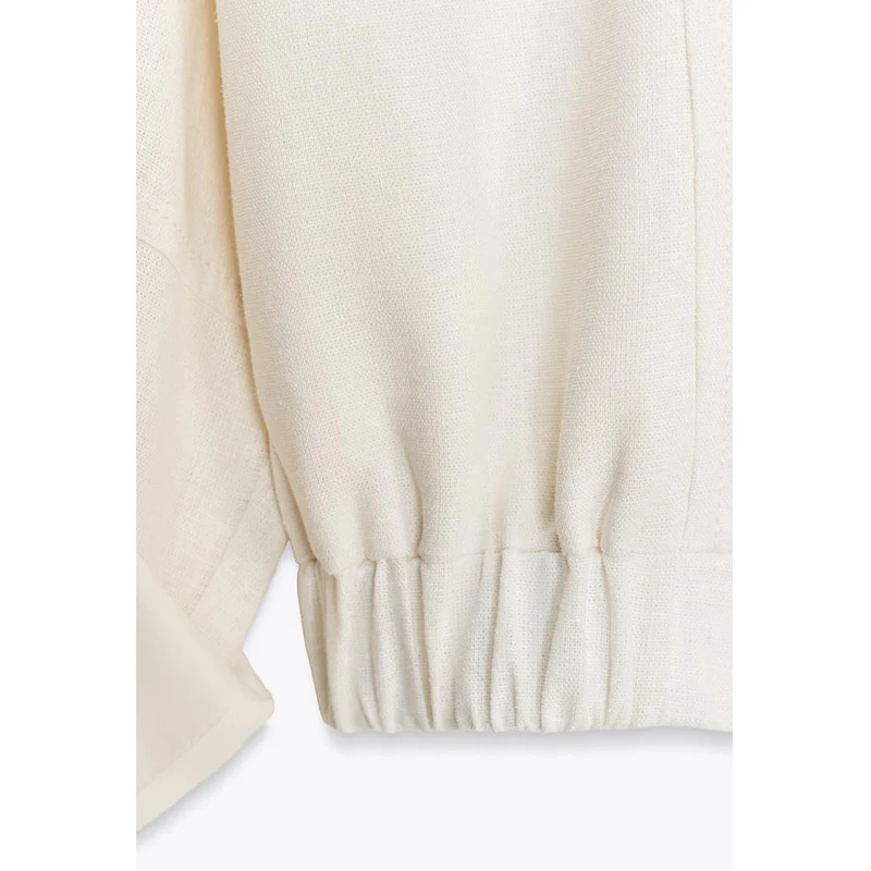 

Summer New Arrival Women's mat Sle Collared Long Sve Linen Blend Jaet Coat Roll up Sve Zipper ort Outerwear