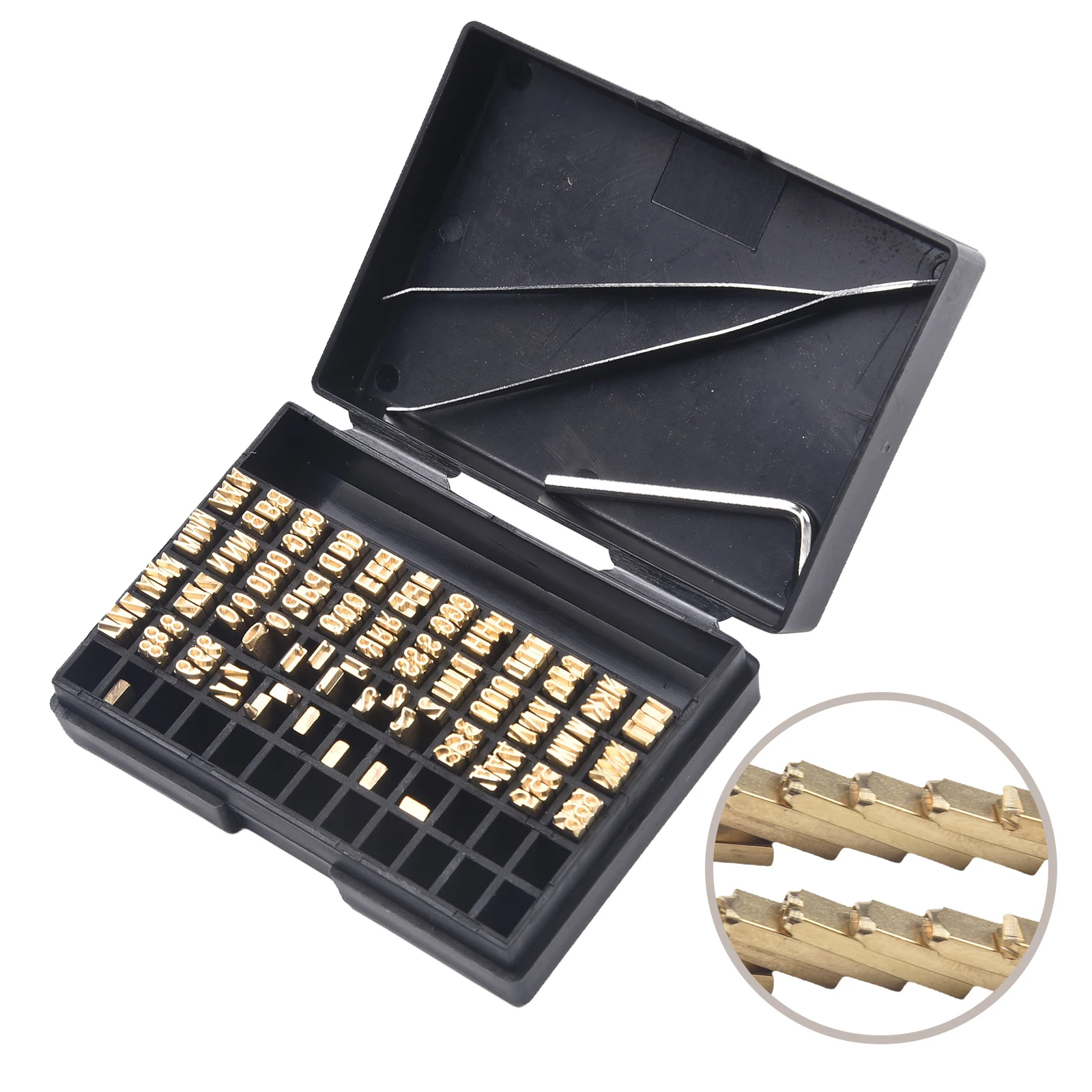 1set 2*3*15mm Hot Stamping Copper Letter Thermal Ribbon Printing Font Coding Machine Word Grain For Manual Coding Machine