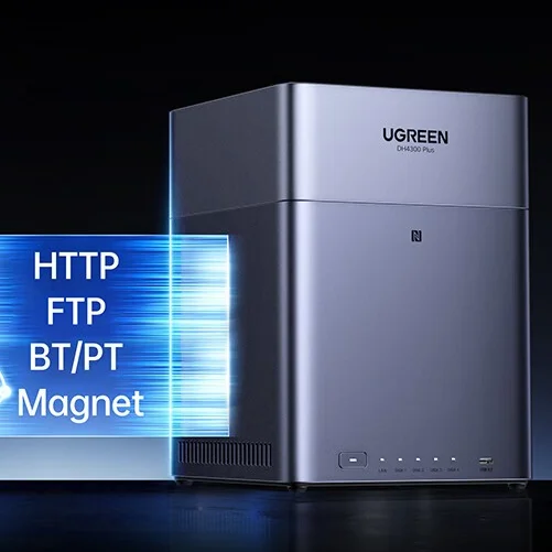 UGREEN DH4300 Plus USB Interface NAS Network Storage Home Private Cloud 8GB LPDDR4X 8-core Flagship Processor A55-A76 New