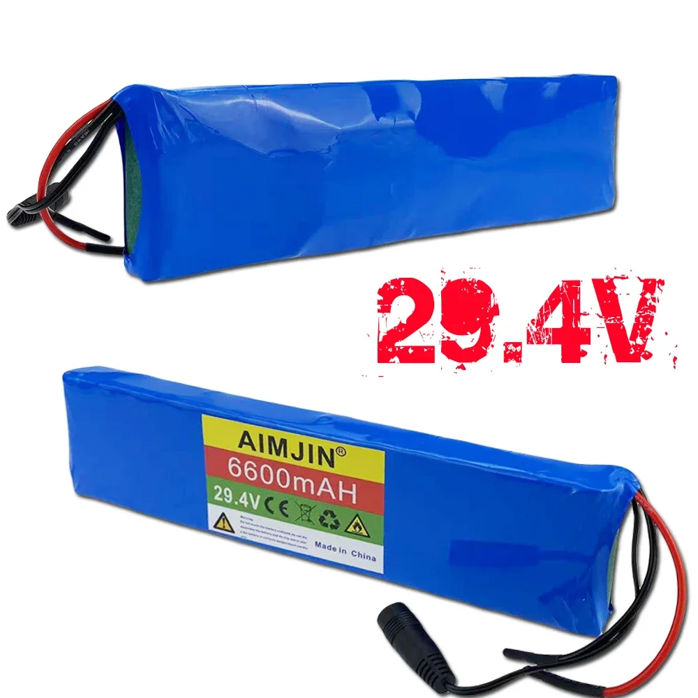 24v 6.6ah 7s2p 18650 lithium-ion rechargeable battery 29.4v 6600mah battery pack+2a charger