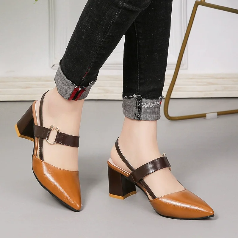 

New Autumn and Summer new nightclub high heels fashion shallow mouth low shoes pointed female shoes Female high heels work shoes