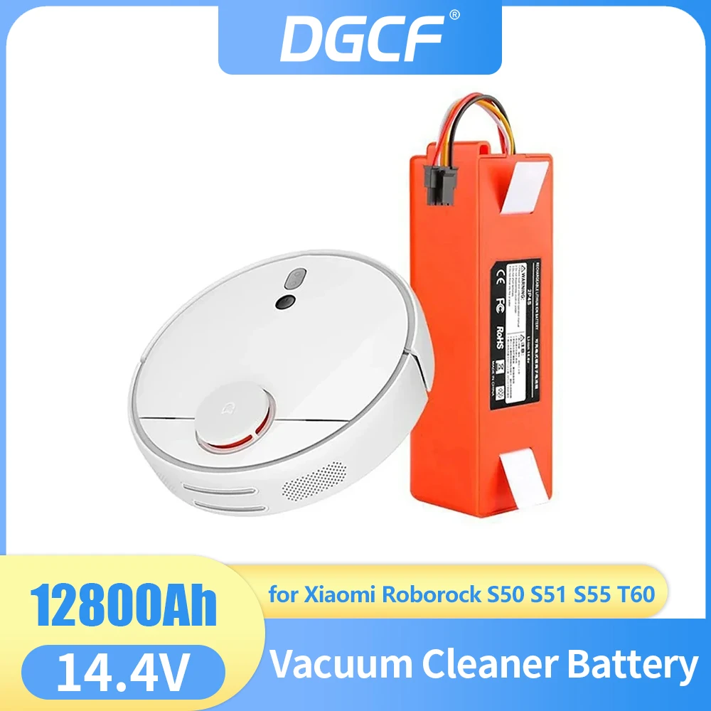 

14.4V 12800mAh Vacuum Battery for Xiaomi Roborock S50 S51 S55 Robot Sweeping Mopping Cleaner Batteries Accessories Replacement